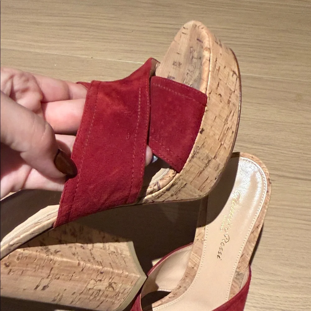 Gianvito Rossi Red Suede Platform Sandals‎